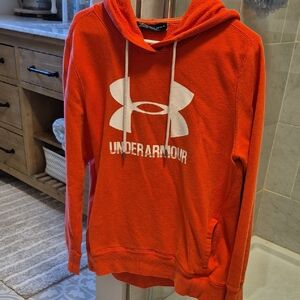 Under Armour Orange Hoodie with White Logo